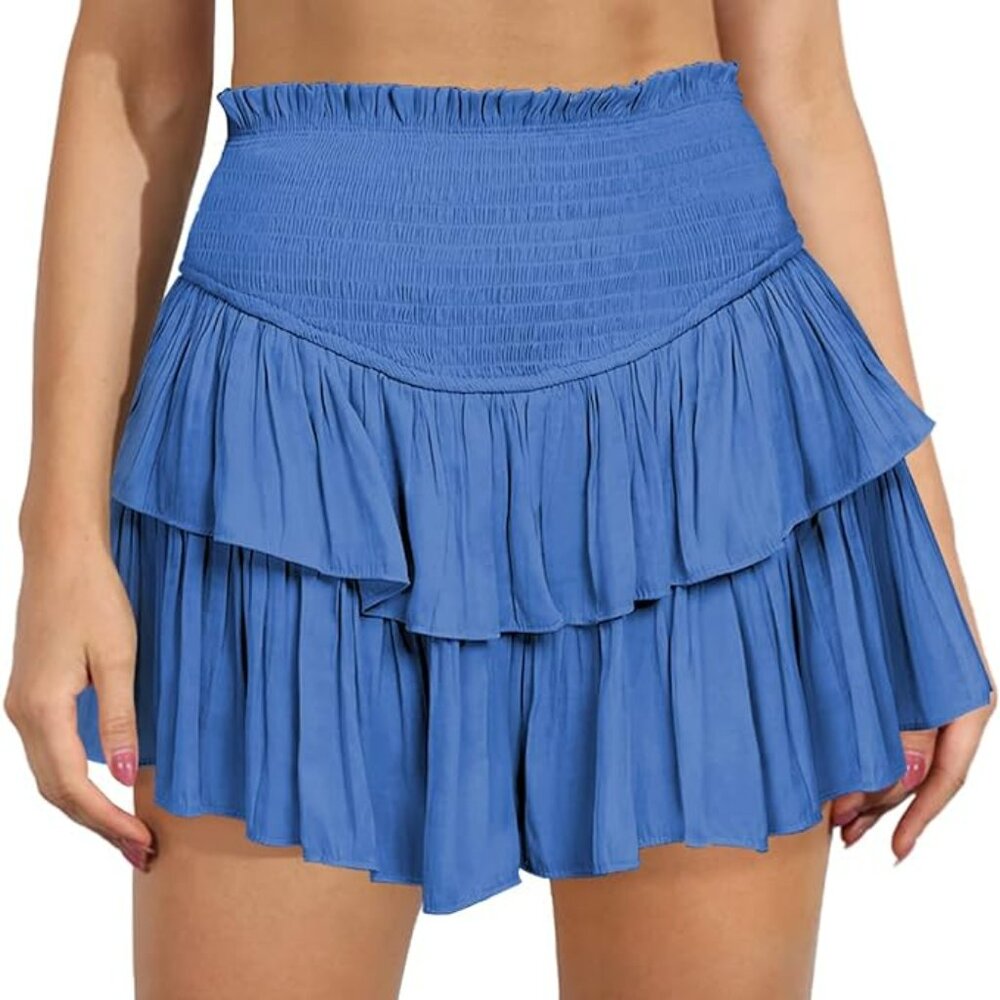 High Waist Ruffle Mini Skirt